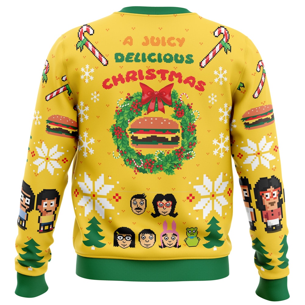 A Juicy Delicious Christmas Bob’s Burgers Ugly Christmas Sweater- Best Christmas Gifts 2023