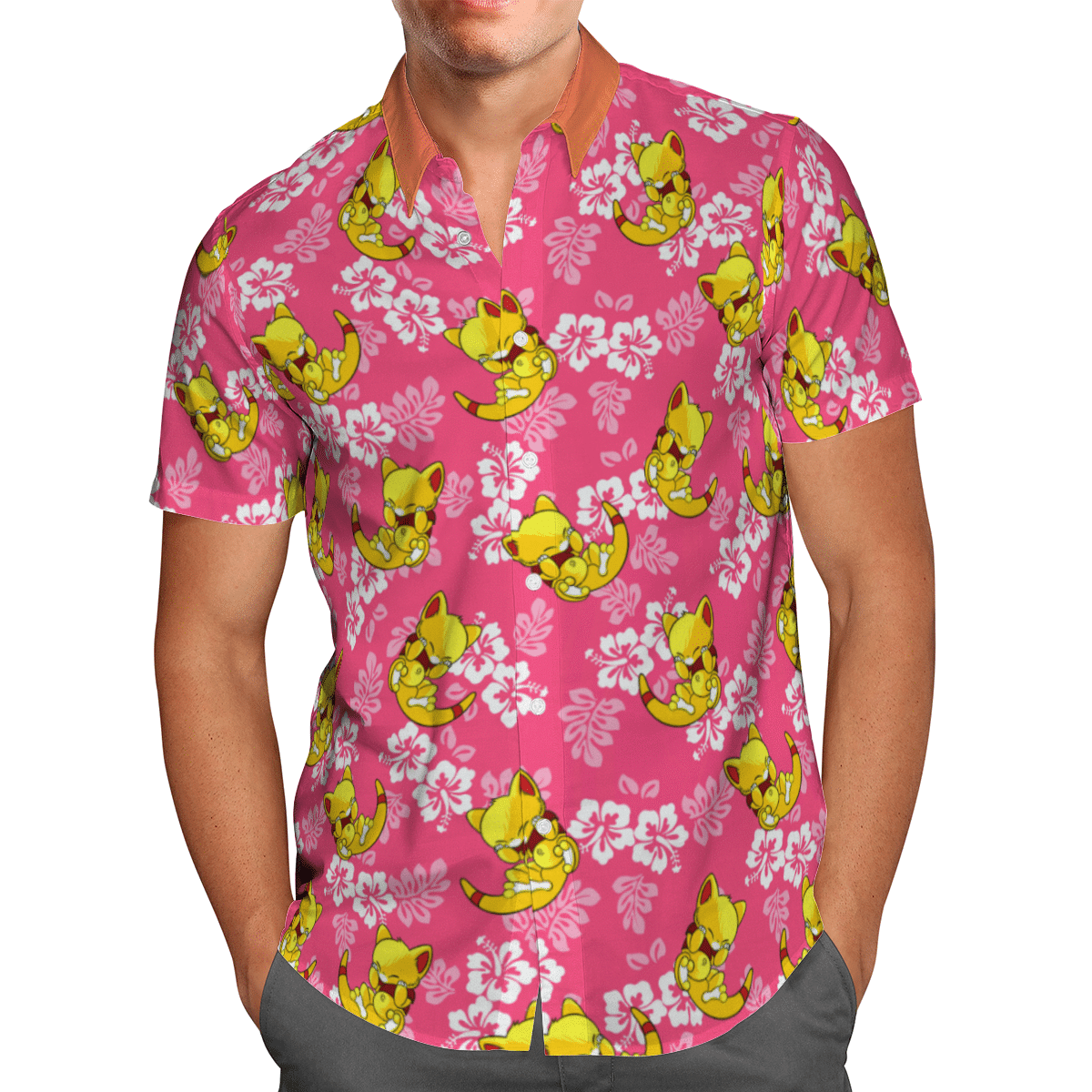 Abra Tropical Beach Pokemon Hawaiian Shirt