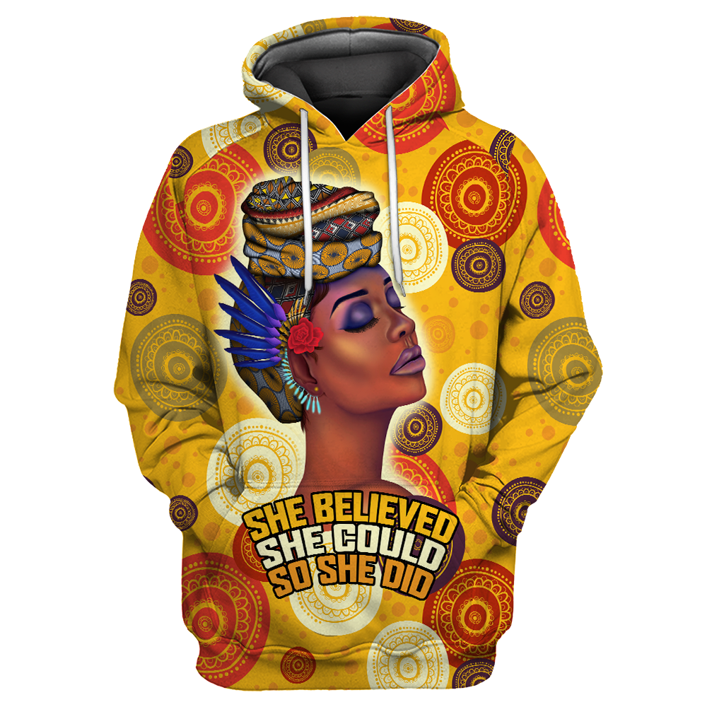 African She Believed 3D Hoodie