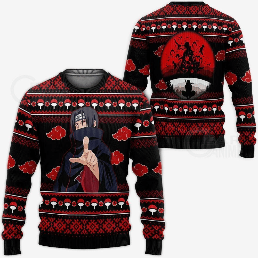 Akatsuki Itachi Naruto Anime 11 Ugly Sweater Gifts- Best Christmas Gifts 2023