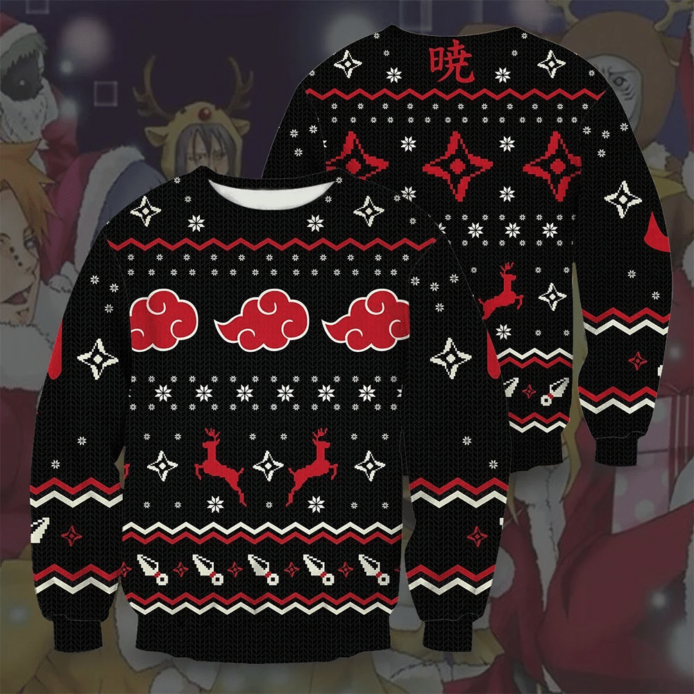 Akatsuki Naruto Anime 1 Ugly Sweater Gifts- Best Christmas Gifts 2023