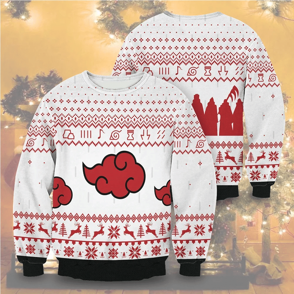 Akatsuki Naruto Anime 3 Ugly Sweater Gifts- Best Christmas Gifts 2023