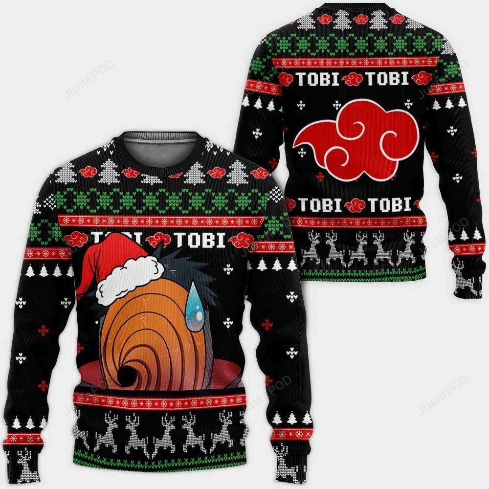 Akatsuki Tobi Naruto Anime 13 Ugly Sweater Gifts- Best Christmas Gifts 2023