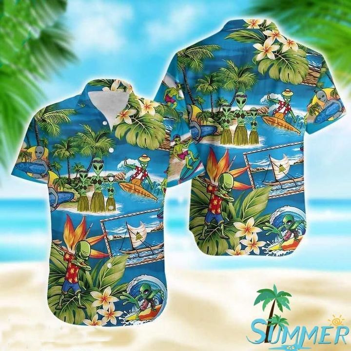 Alien Summer Tropical Hawaiian Shirt