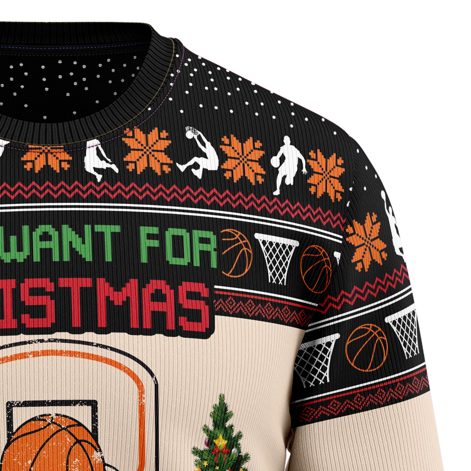 All I Want For Christmas Is More Time For Basketball G5115 Ugly Christmas Sweater- Best Christmas Gifts 2023