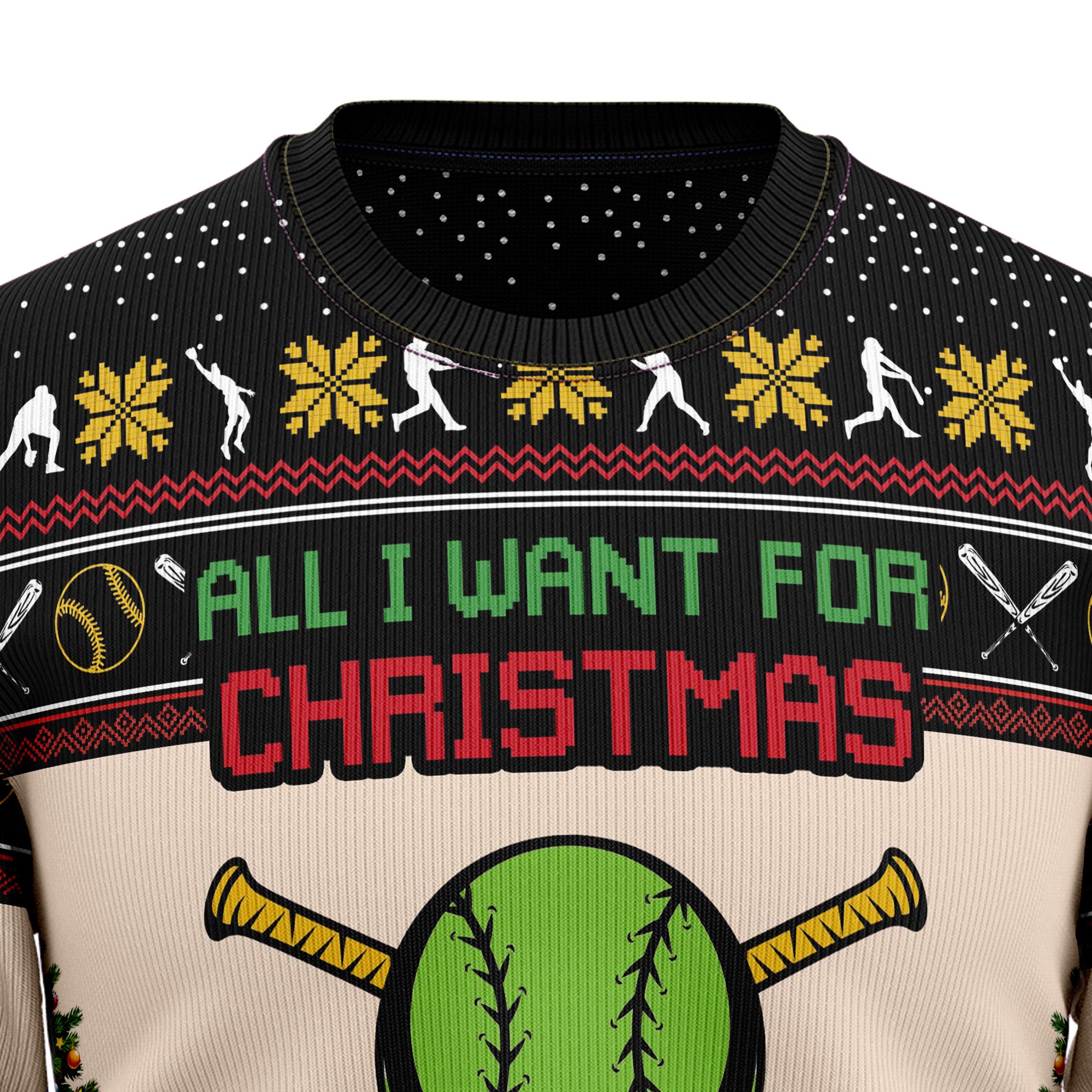 All I Want For Christmas Is More Time For Softball G5115 Ugly Christmas Sweater- Best Christmas Gifts 2023