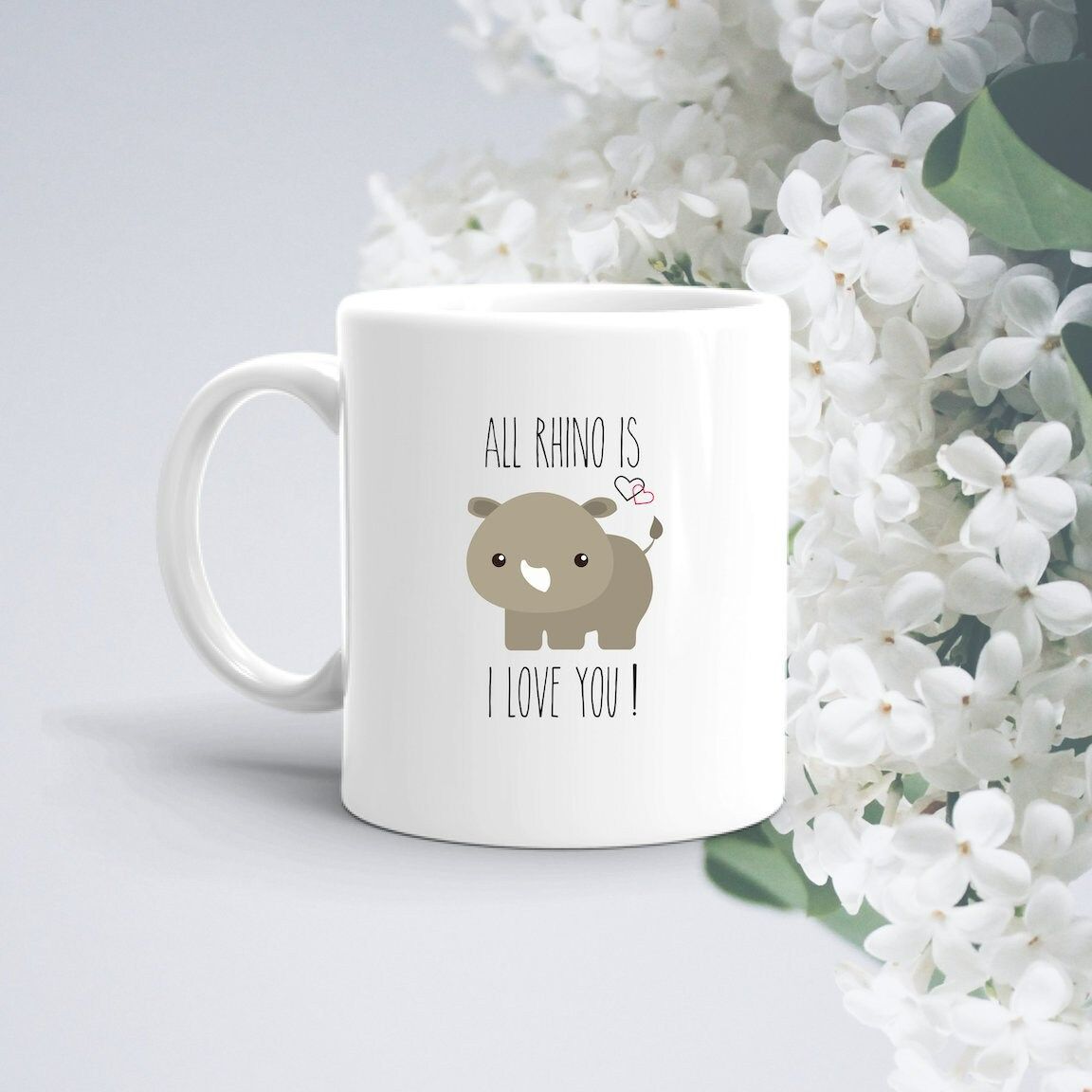 All Rhino Is I Love You Pun Mug  Valentines Day