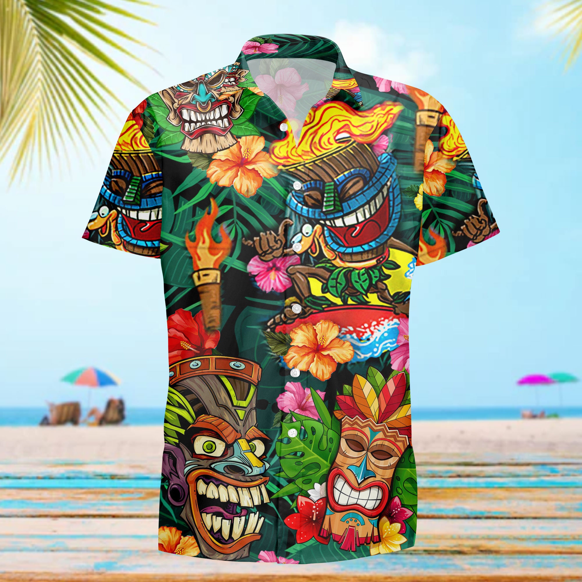 Aloha Tiki Tiki Hawaii Shirt Beach Lover