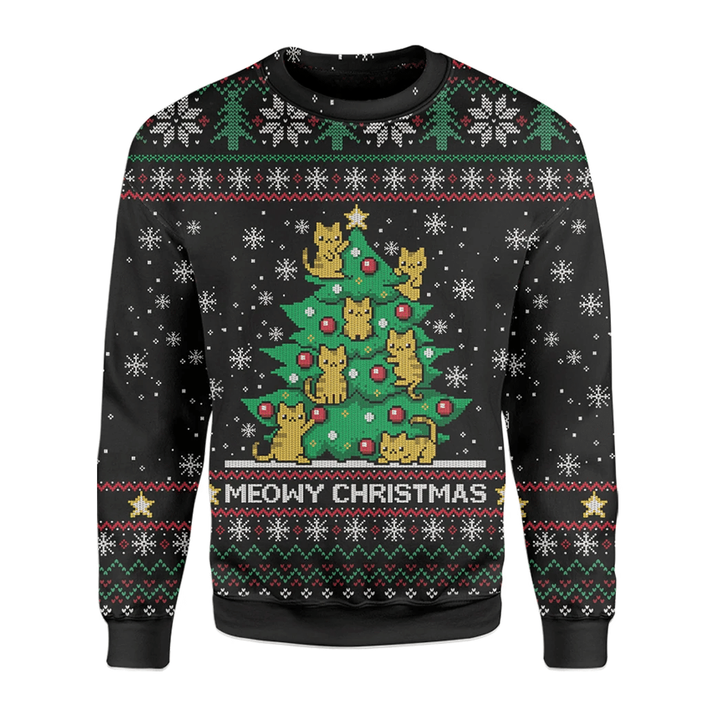 Alohazing Meowy Ugly Christmas Sweater – Best Christmas Gifts 2023