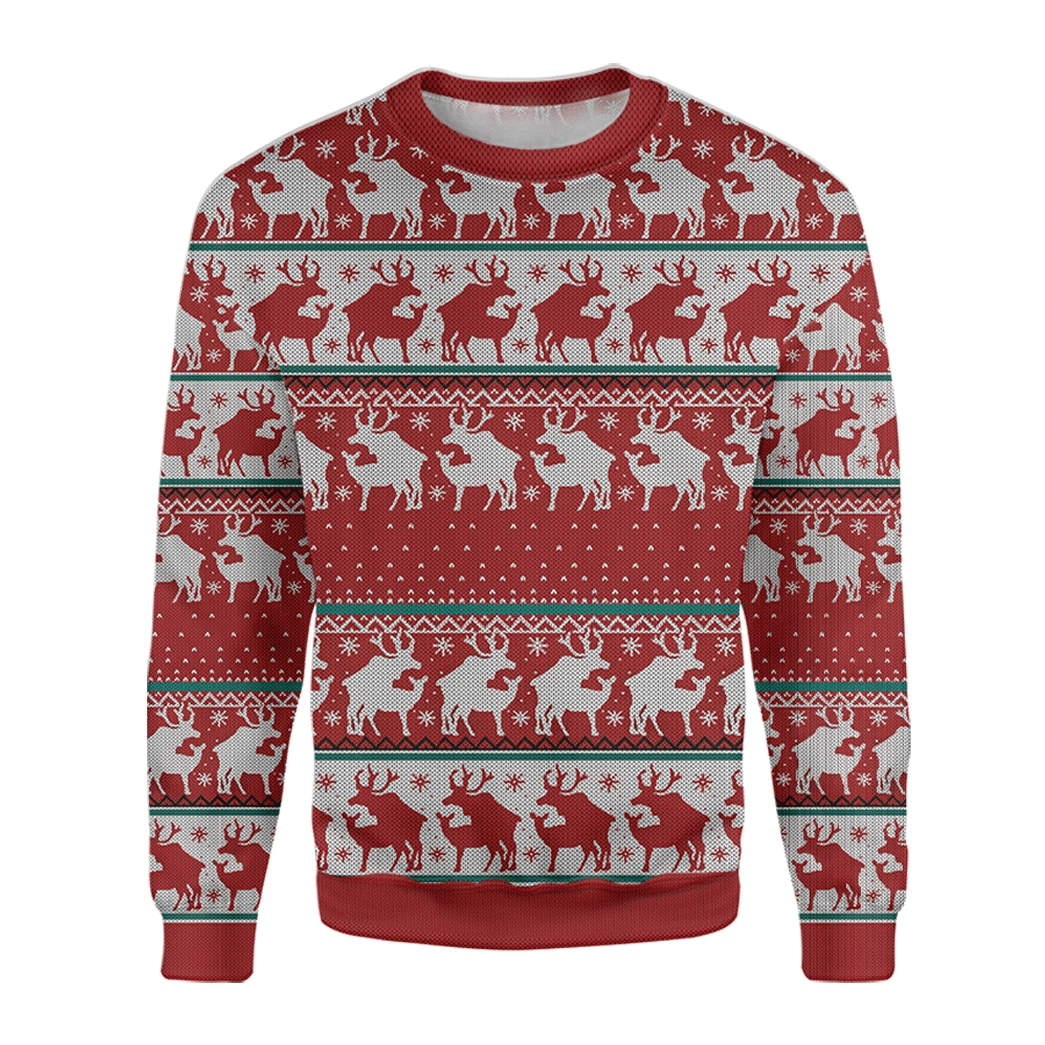 Alohazing Red Reindeer Christmas  Ugly Christmas Sweater – Best Christmas Gifts 2023