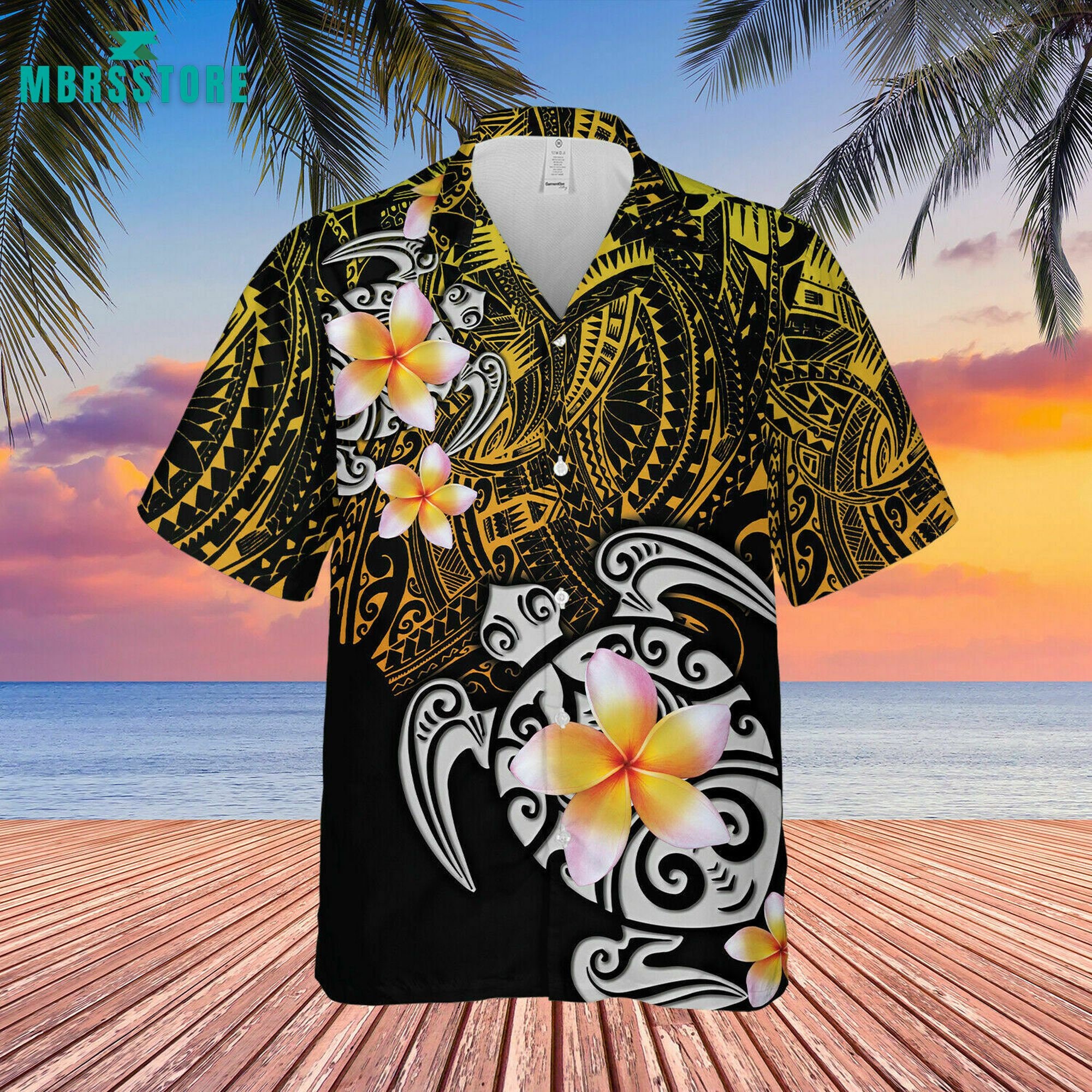 Amazing Polynesian Golden Maori Tattoo Hawaiian Shirt