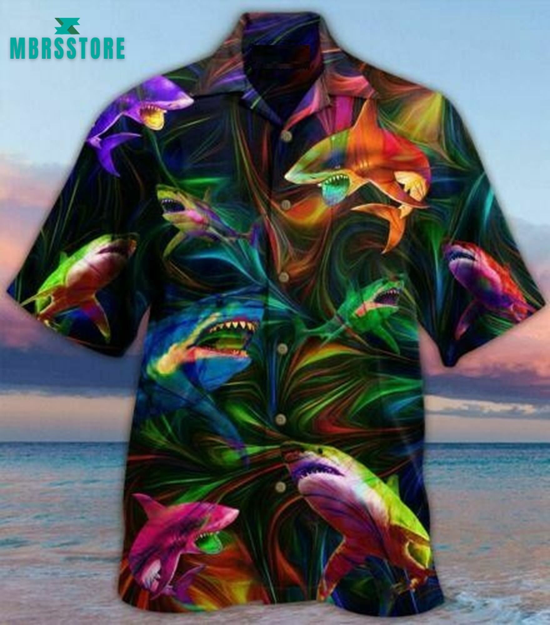 Amazing Shark Unisex Beach Summer Short Sleeve Hawaiian Shirt