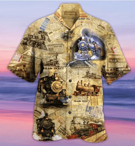 Amazing Train Locomotive Hawaiian Shirt