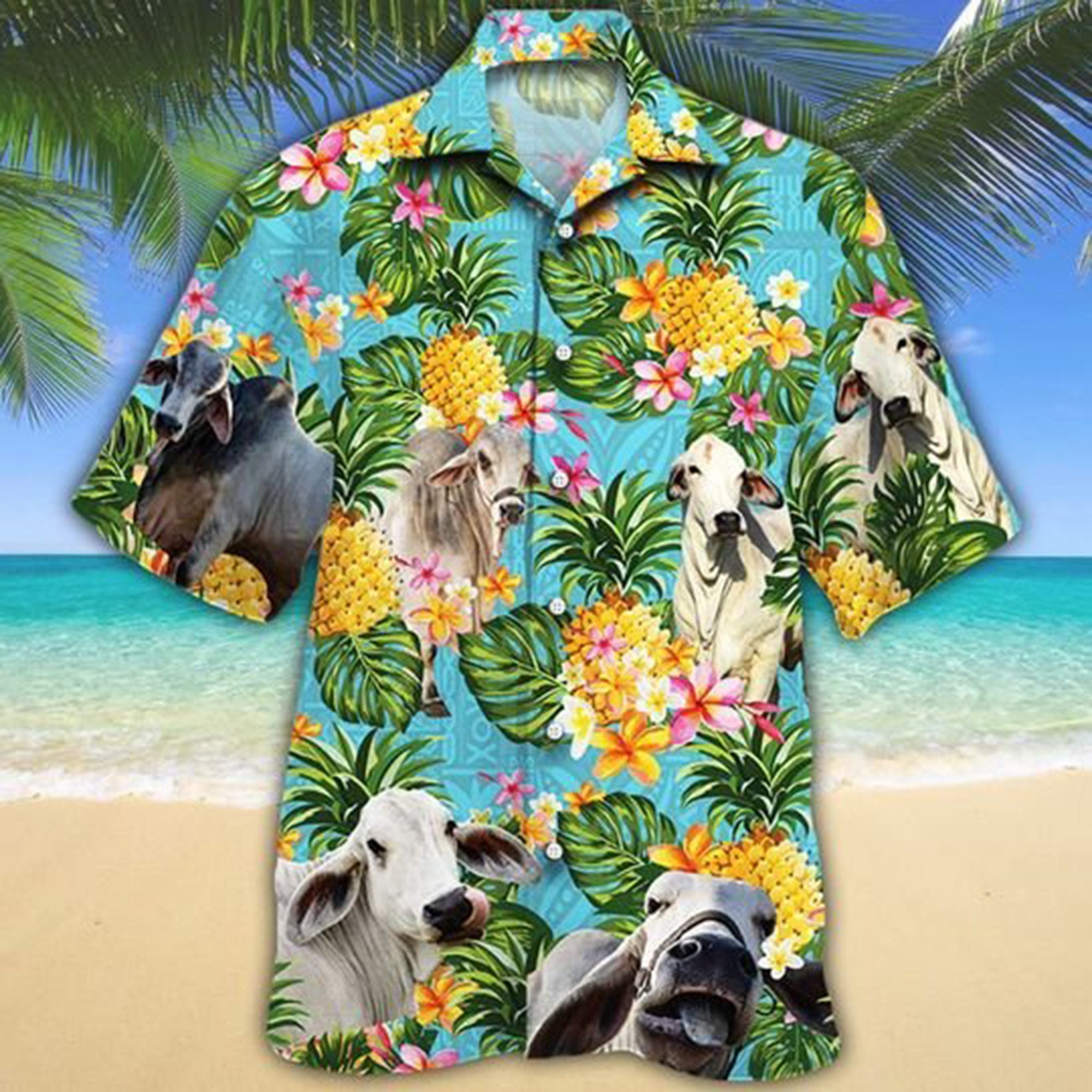 American Brahman Pineapple Hawaiian Shirt Farm Lovers