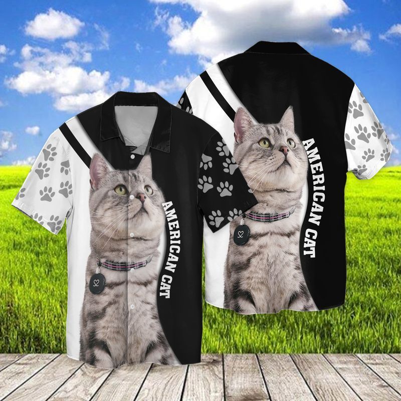 American Cat Lovers Hawaiian Shirt