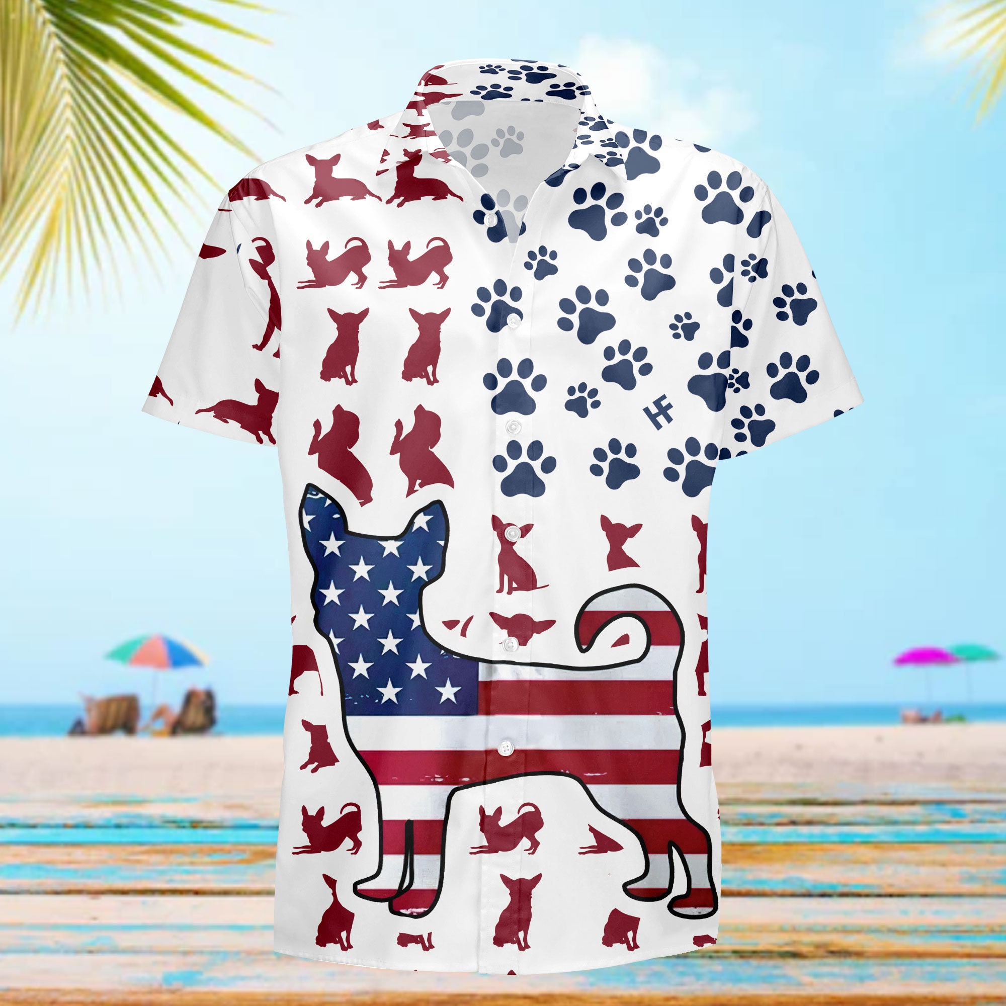 American Dogs Paw Animal Hawaiian Shirt For Dogs Lover