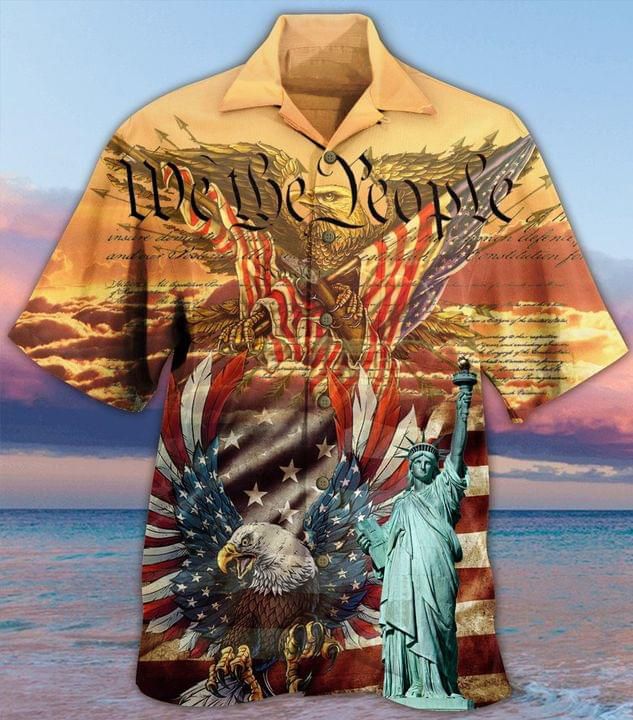 American Flag Eagle Statue Of Liberty We The People Hawaiian Shirt