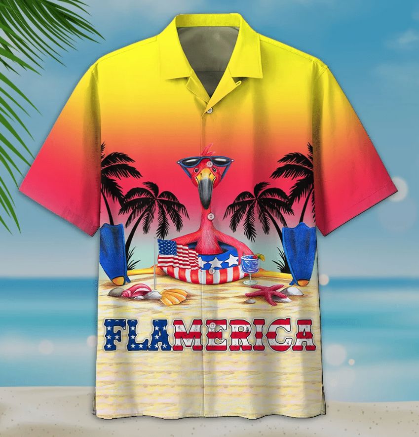 American Flag Flamingo Flamerica 1 Hawaiian Shirt