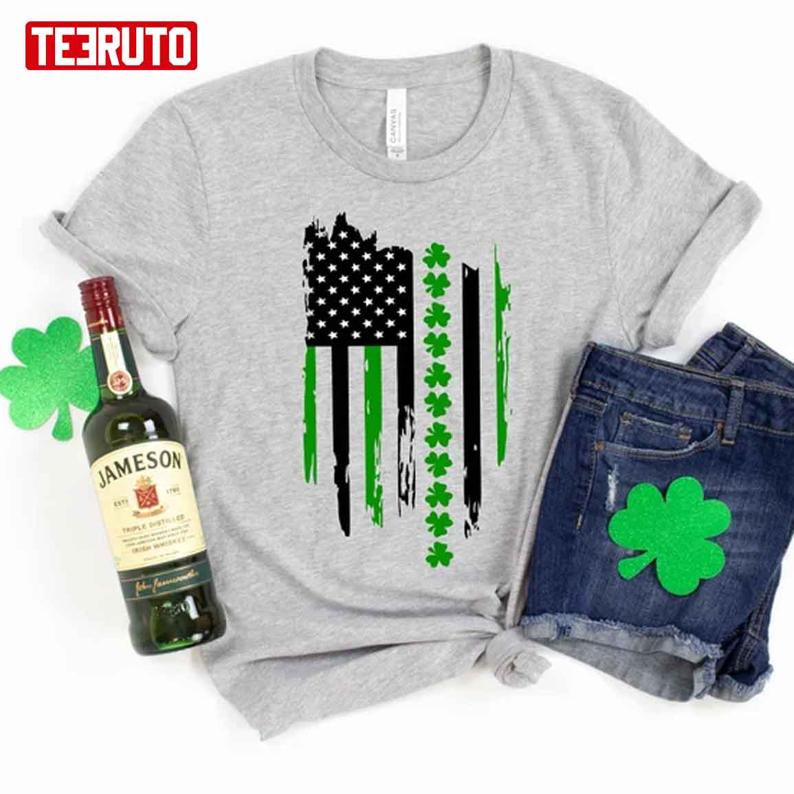 American Flag Happy St Patricks Day Unisex T-Shirt