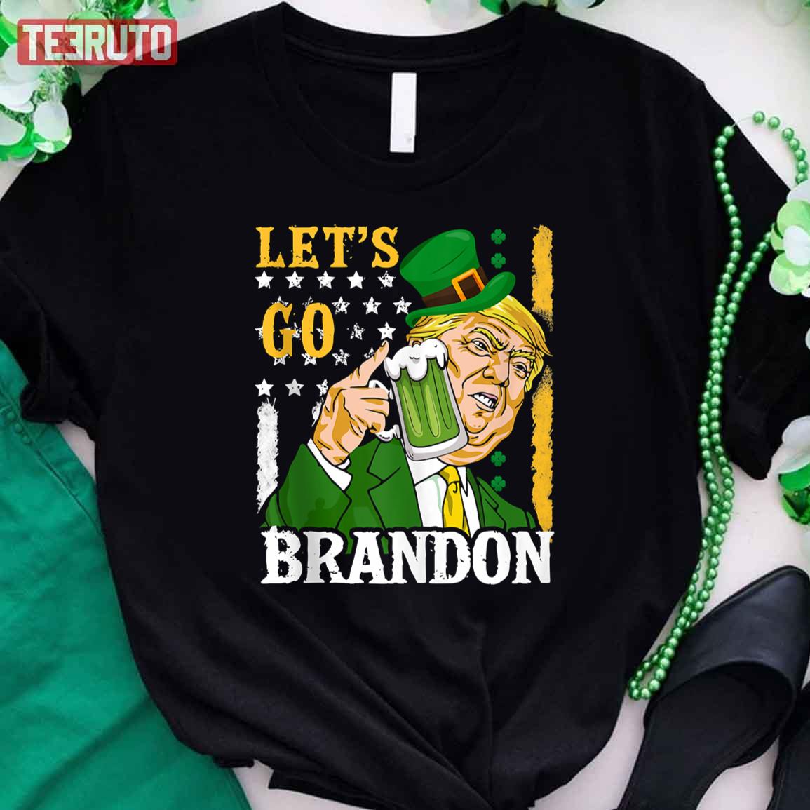 American Flag Let's Go Brandon St Patricks Day Trump Unisex T-Shirt American Flag Let's Go Brandon St Patricks Day Trump Unisex T-Shirt