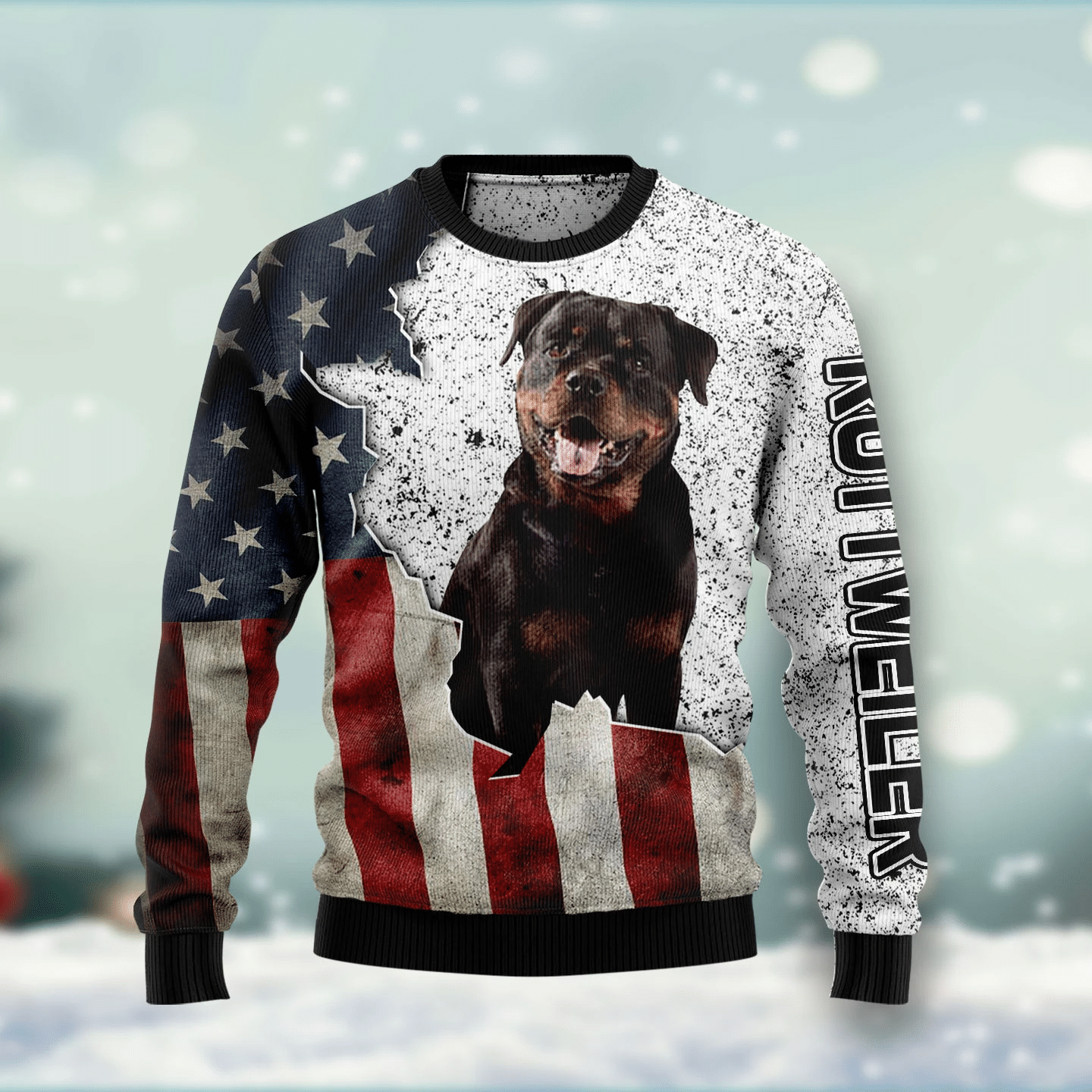 American Rottweiler Christmas Ugly Christmas Sweater- Best Christmas Gifts 2023