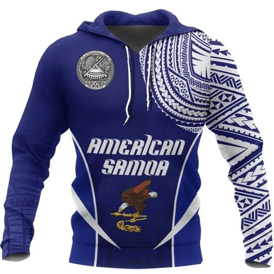 American Samoa Blue 3D Hoodie