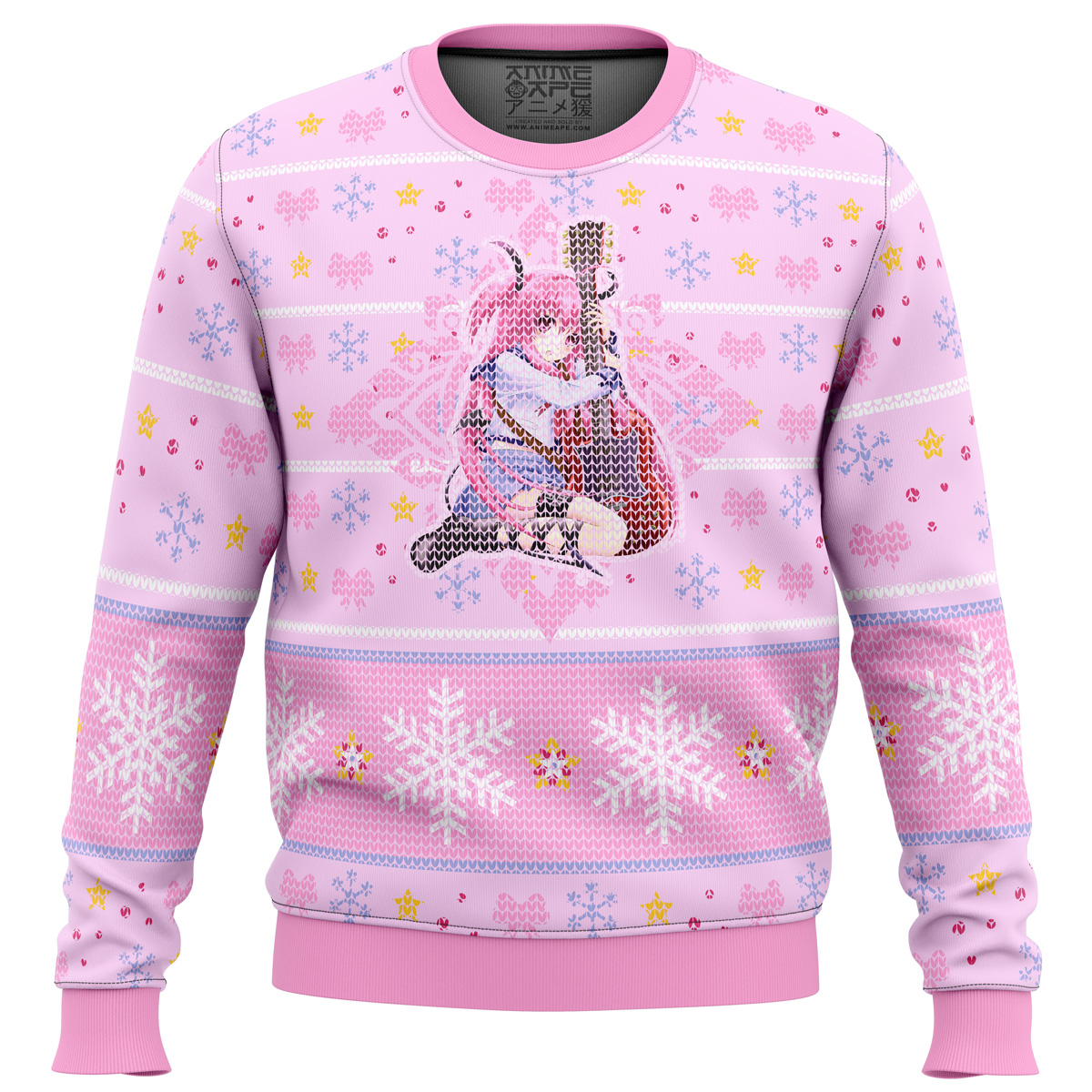 Angel Beats Yui Loves Guitar Ugly Christmas Sweater- Best Christmas Gifts 2023