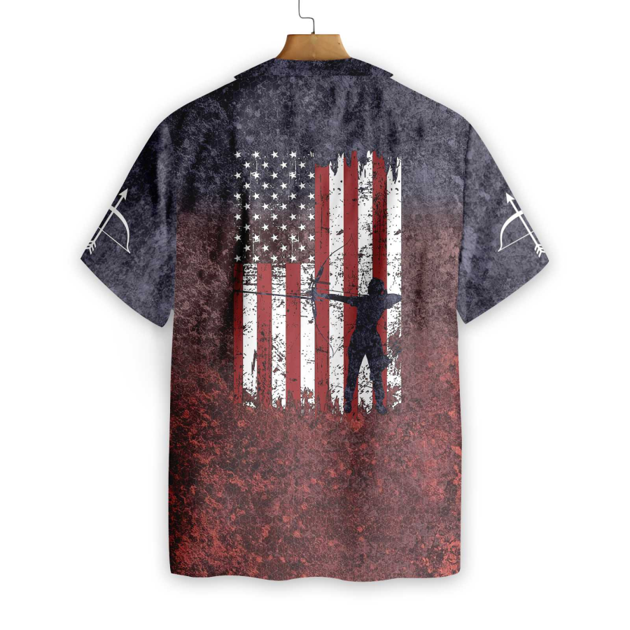 Archery USA Flag Hawaiian Shirt