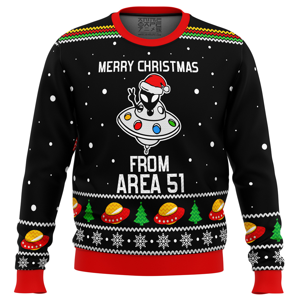 Area 51 Aliens Ugly Christmas Sweater- Best Christmas Gifts 2023