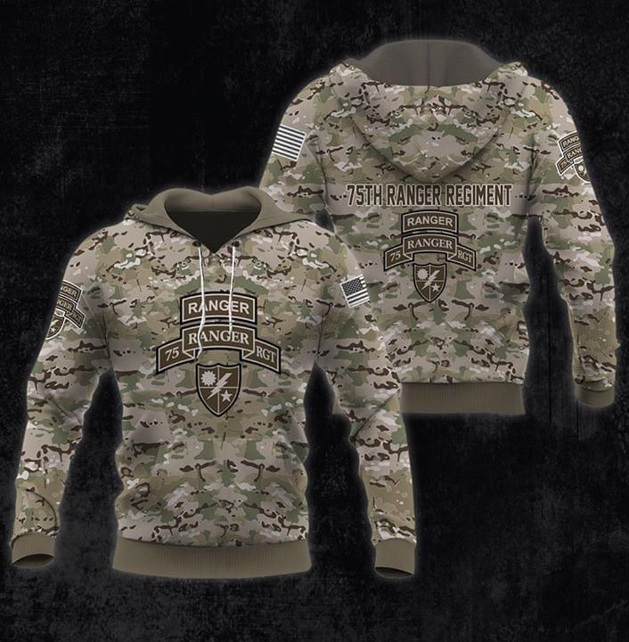 Army Ranger 75th Regiment Camouflage 3d Hoodie