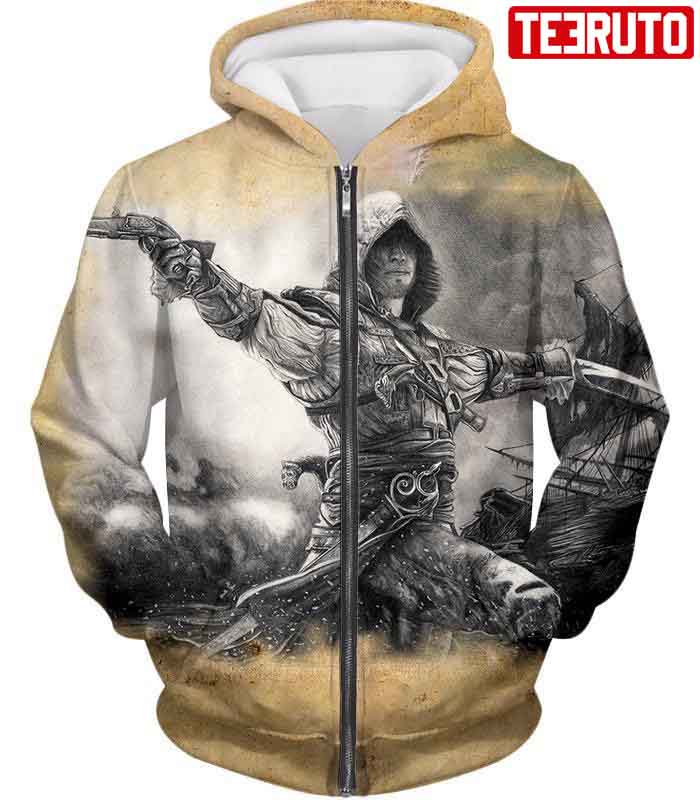 Assassin Edward James Kenway Cool Animation  Hoodie