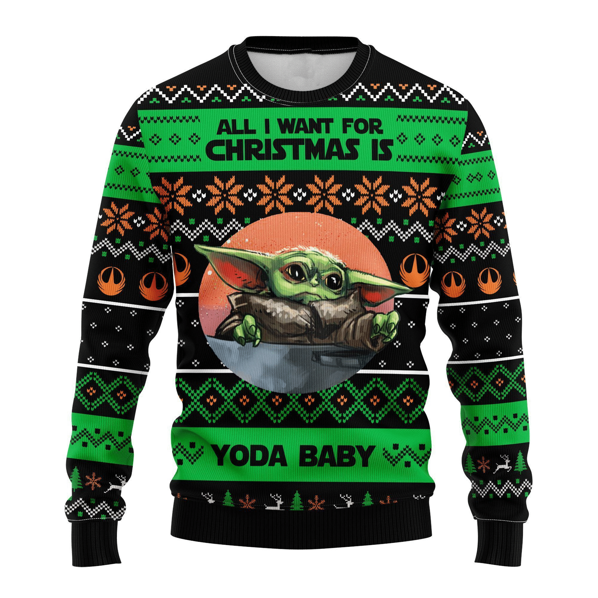 Baby Yoda All I Want For Christmas Ugly Sweater Gifts, Baby Yoda Gift Fan Ugly Sweater- Best Christmas Gifts 2023