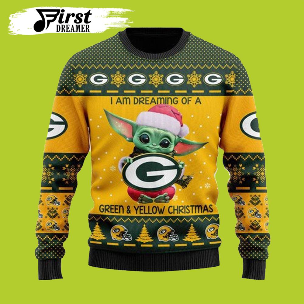 Baby Yoda Green Bay Packers Ugly Christmas Sweater- Best Christmas Gifts 2023