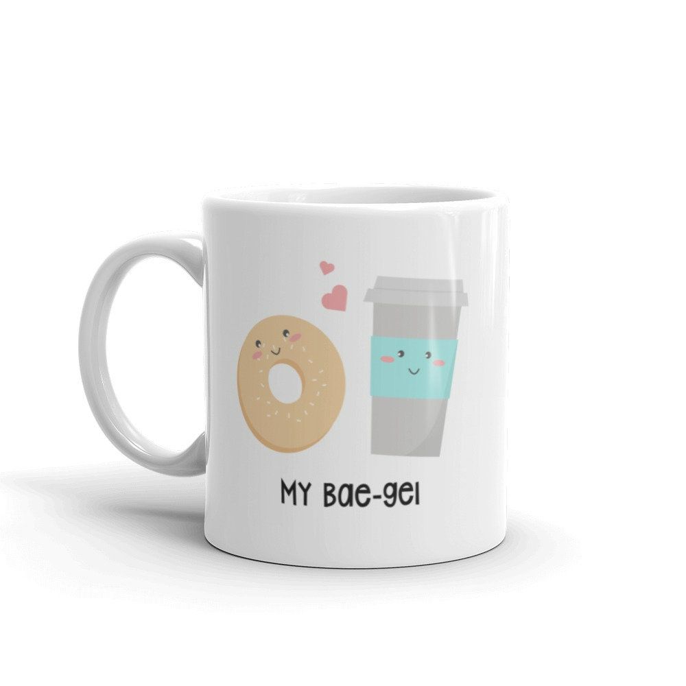 Bae-gel Coffee And Bagel Couple Valentine Mug