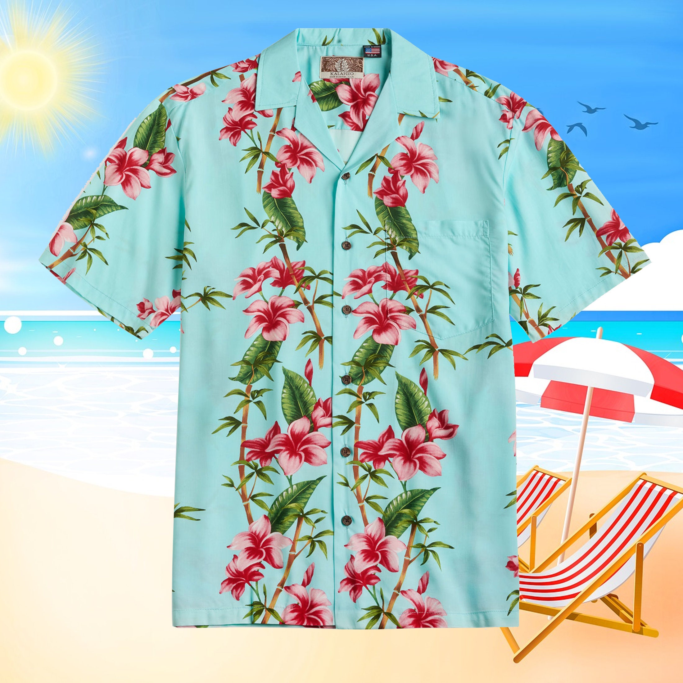 Bamboo Garden Hawaii Aloha Beach Summer Shirt