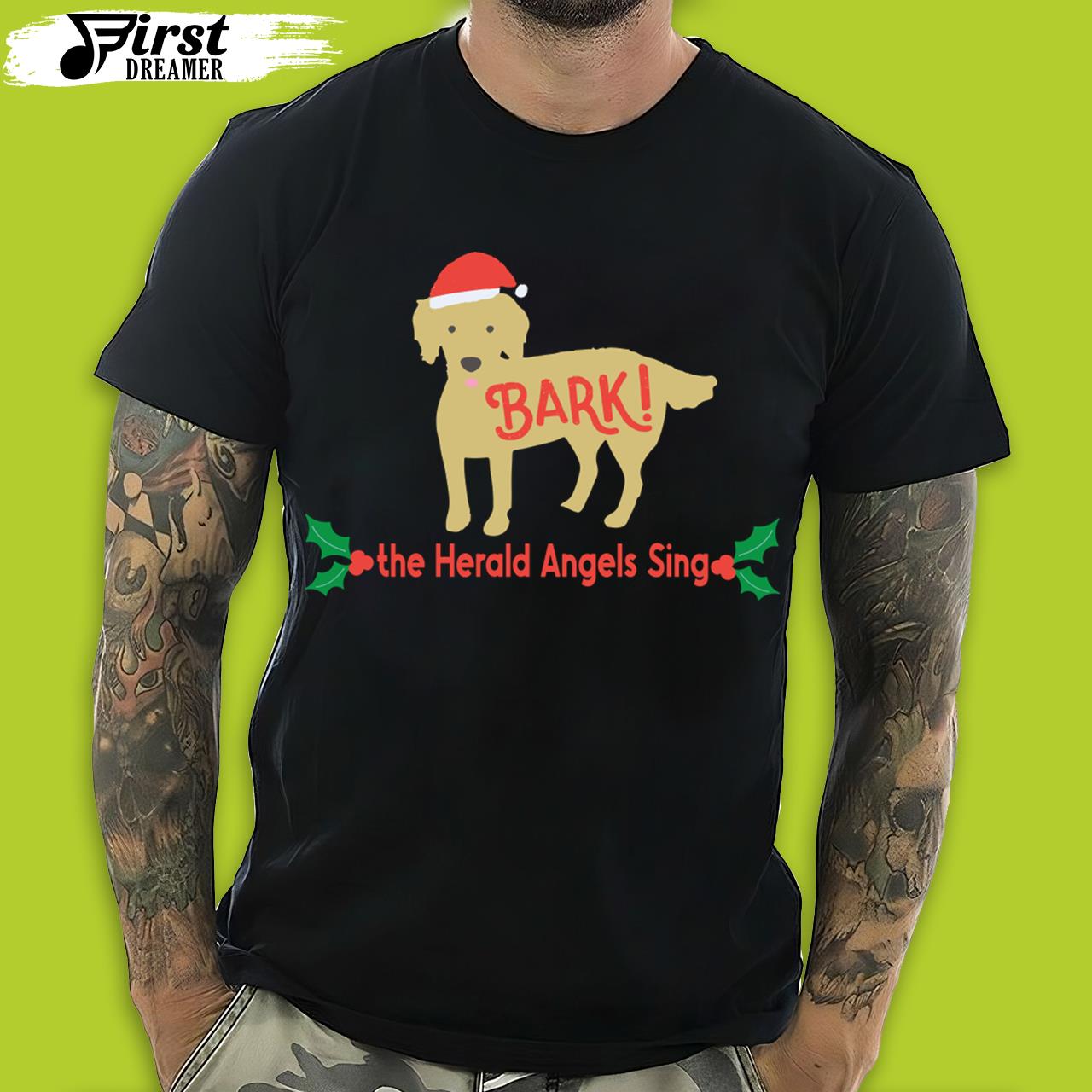 Bark The Herald Angels Sing Dog Christmas T-Shirt