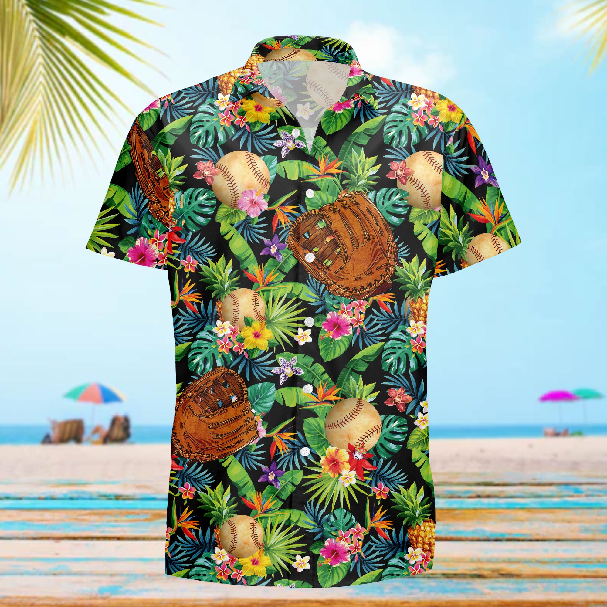 Baseball Flower Art Sport Hawaii Hawaiian Shirt