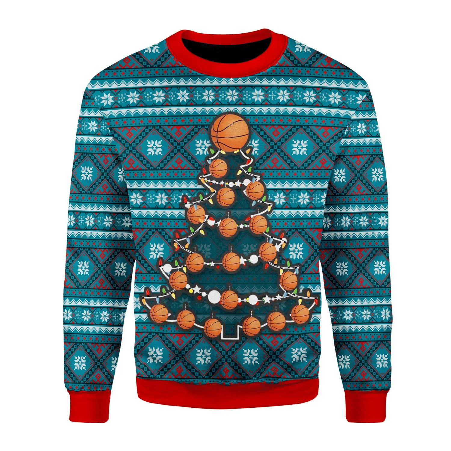 Basketball Christmas Tree Ugly Christmas Sweater – Best Christmas Gifts 2023