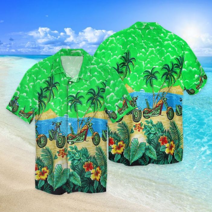 Beach And Motorcycle Hawaiian Shirt