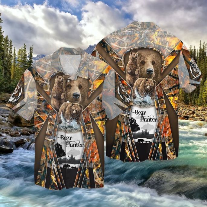 Bear Hunting Hawaiian Shirt