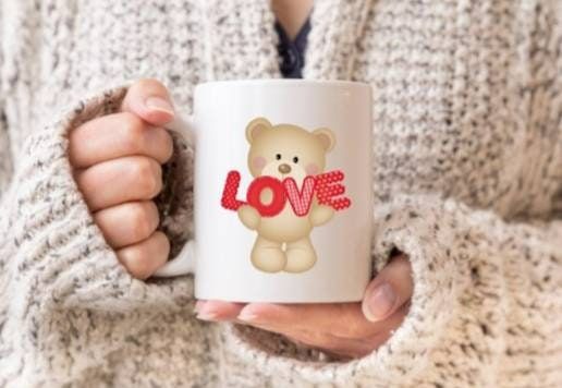 Bears Holding LOVE Mug Valentines