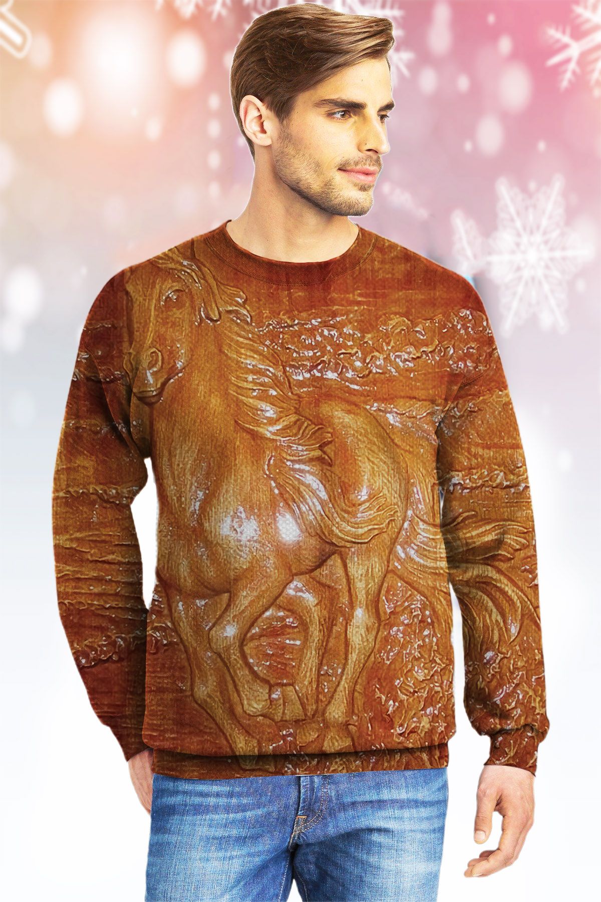 Beautiful Horse LTTLJ Ugly Christmas Sweater|Crewneck Sweatshirts For Men & Women|Merry Christmas- Best Christmas Gifts 2023