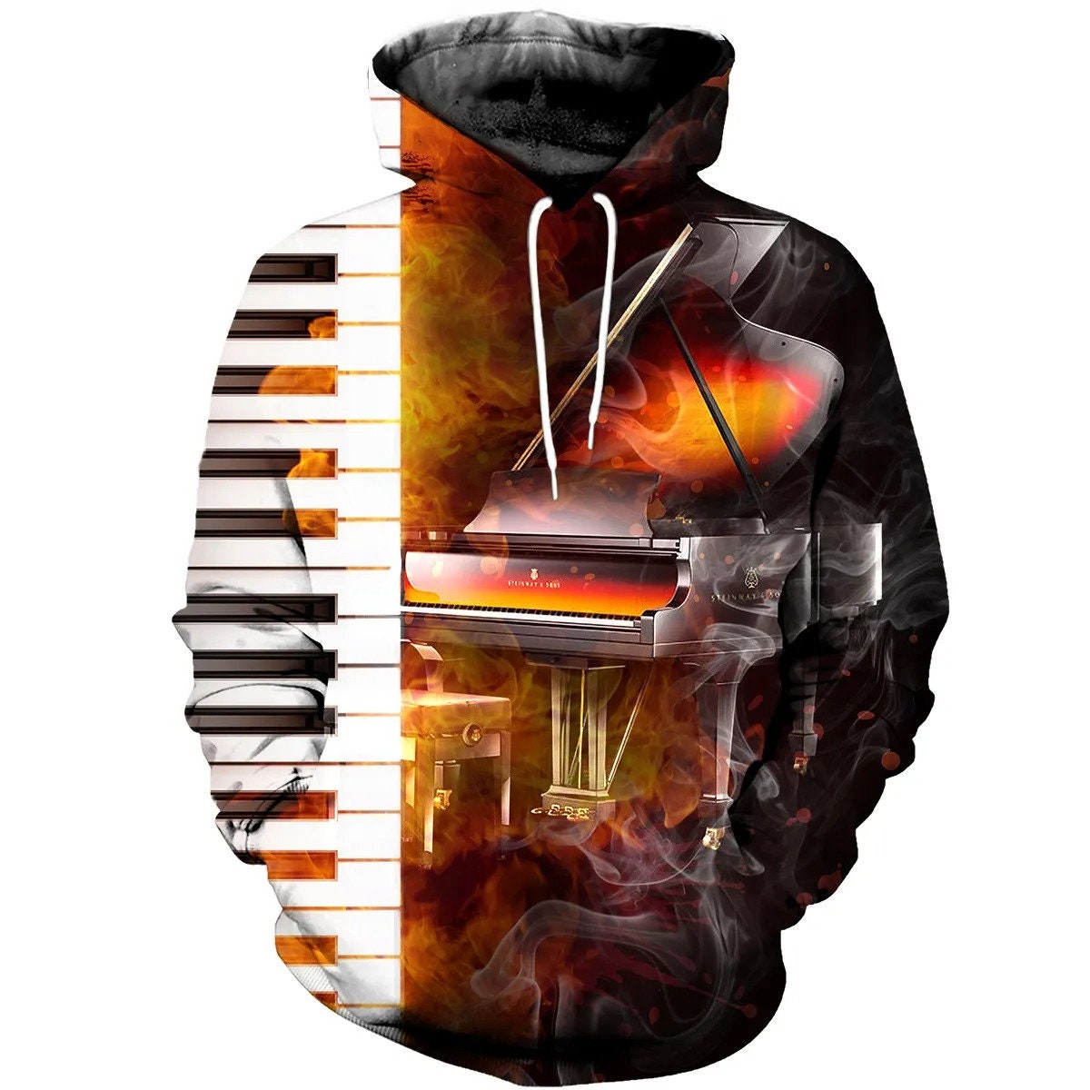 Beautiful Piano AOP Unisex Hoodie