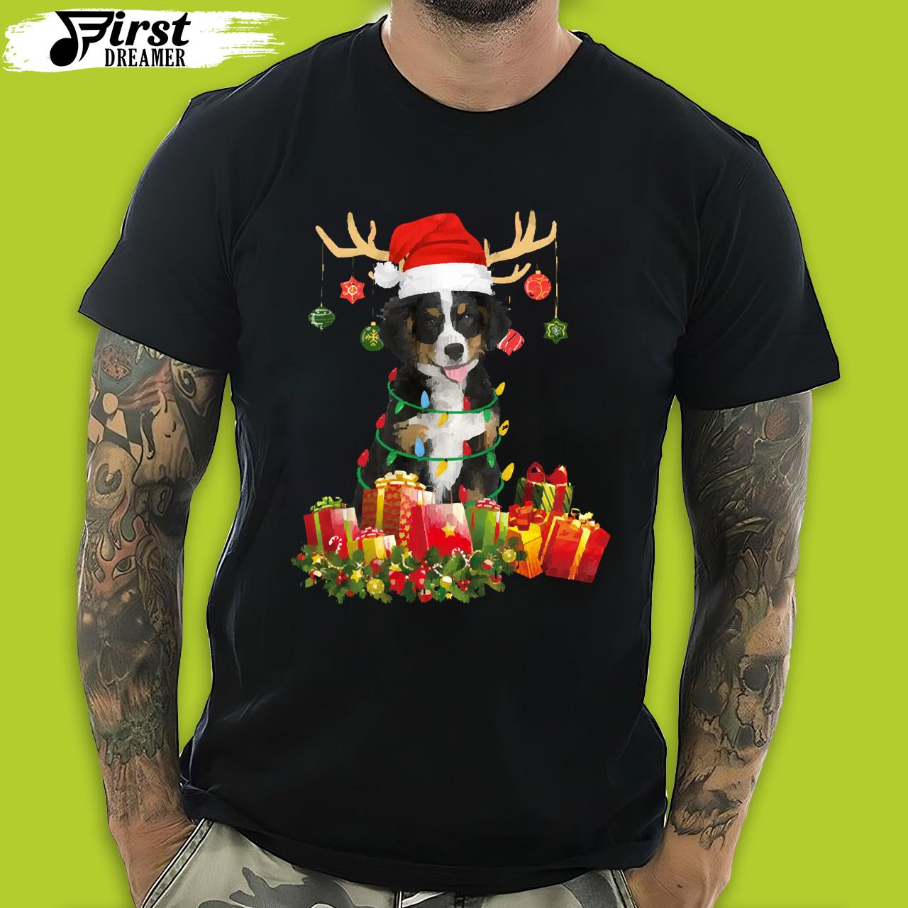 Bernese Mountain Dog Christmas T-Shirt