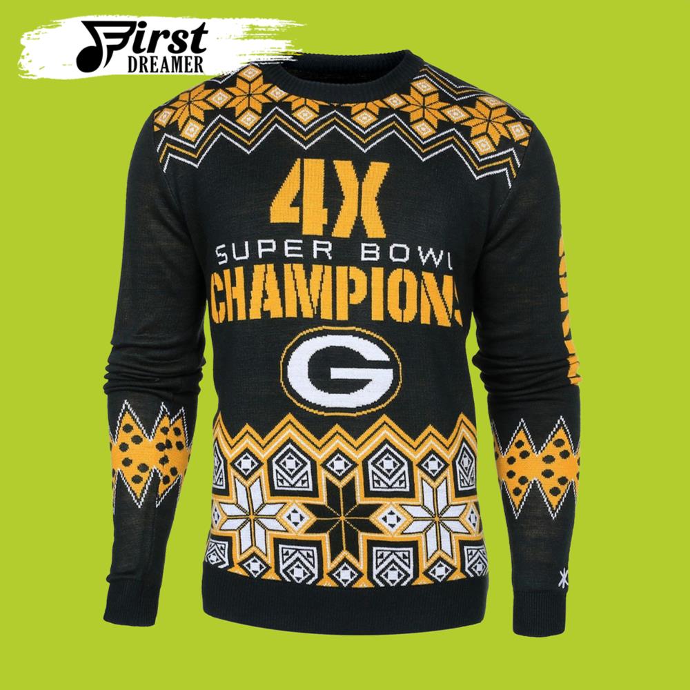 Best Green Bay Packers Ugly Christmas Sweater NFL Super Bowl Commemorative Crew Neck Sweater- Best Christmas Gifts 2023