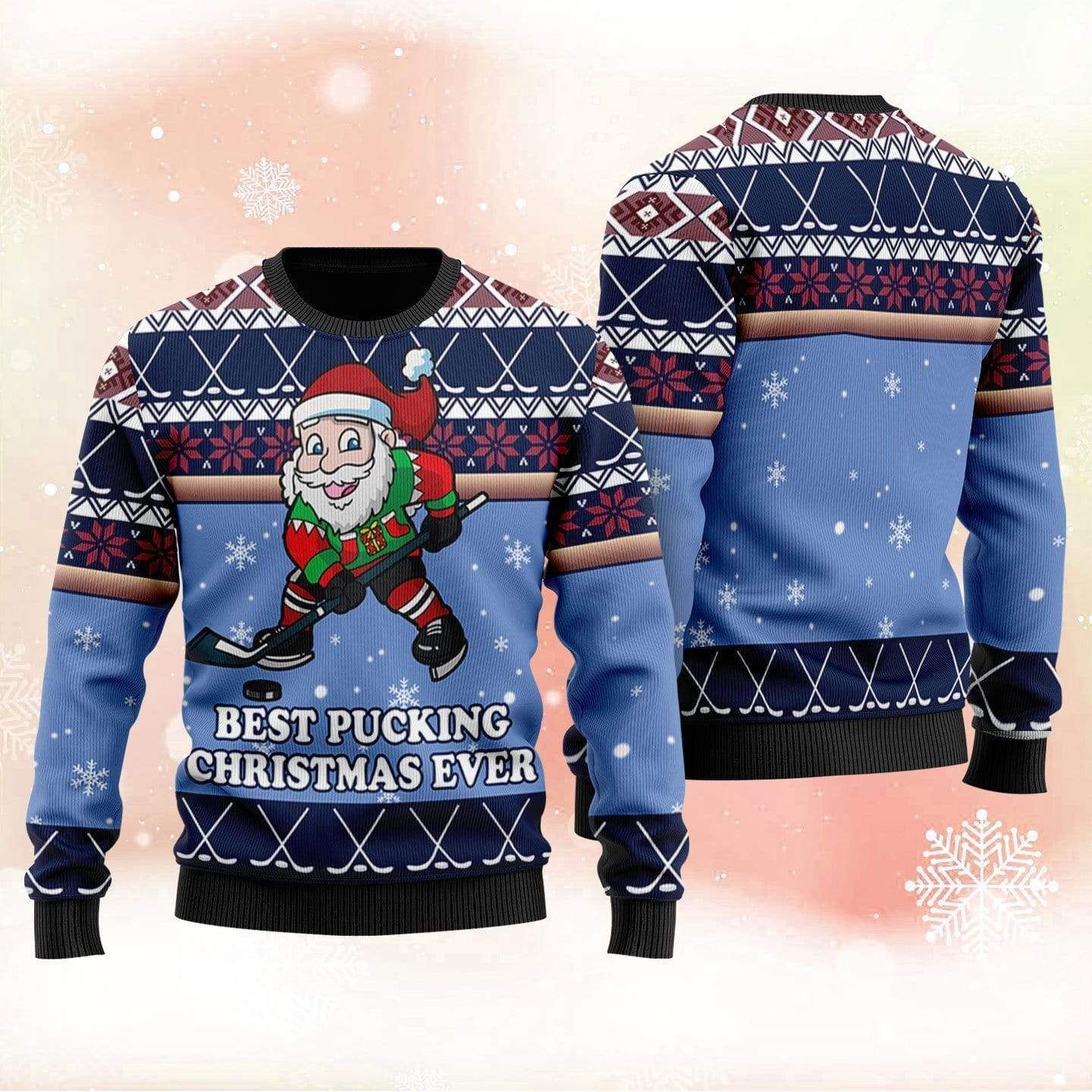 Best Pucking Chirtsmas Ever Blue Hockey Ugly Christmas Sweater – Best Christmas Gifts 2023