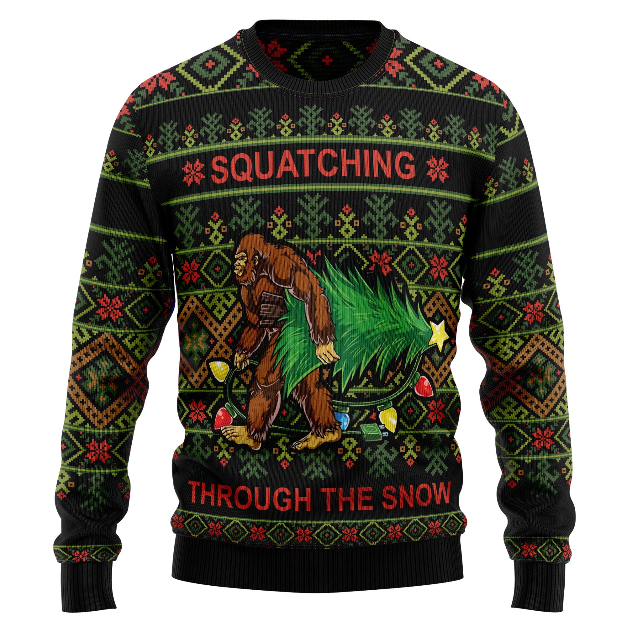 Bigfoot Snow T1410 Ugly Christmas Sweater- Best Christmas Gifts 2023