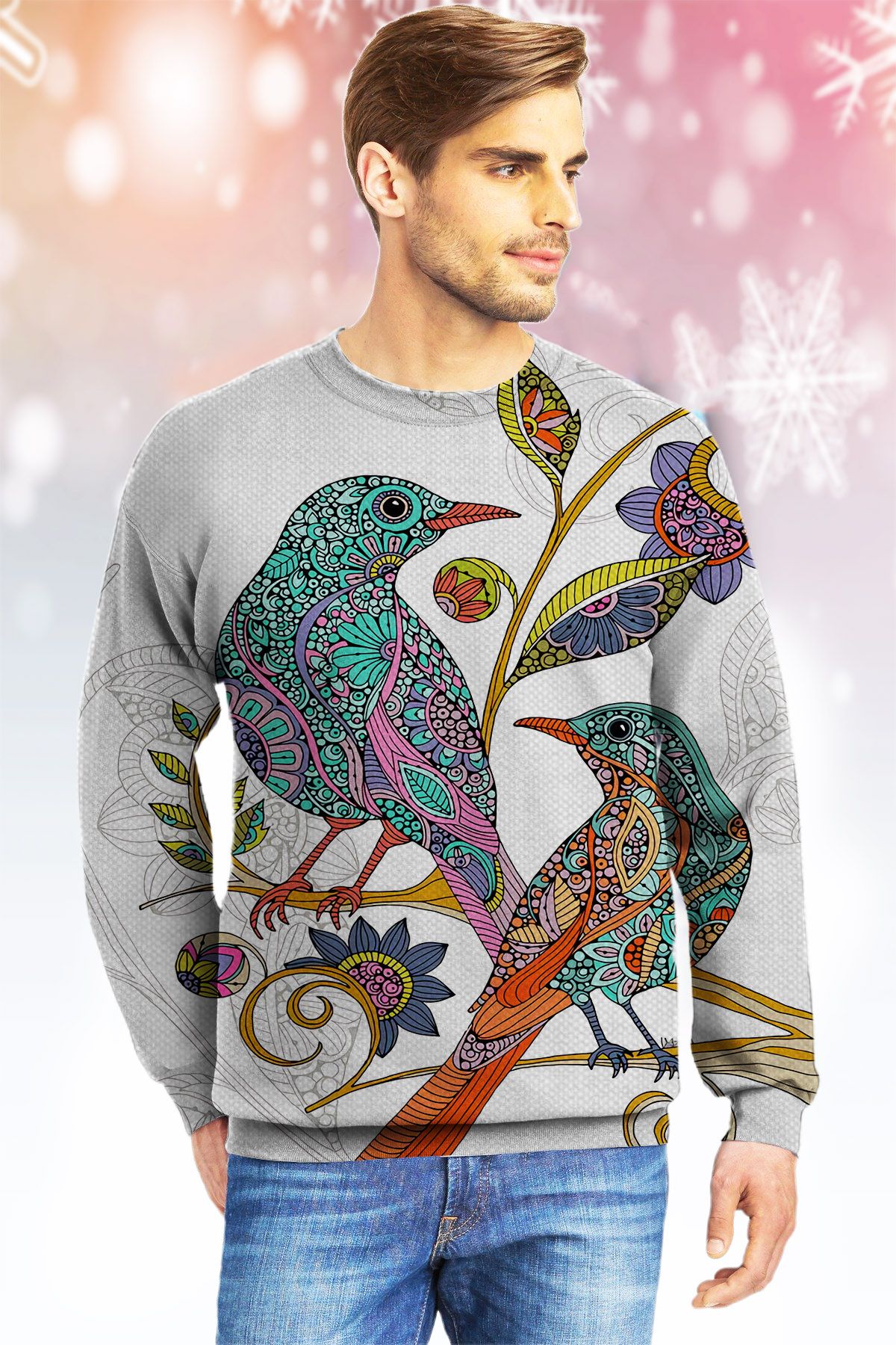 Bird KVH Ugly Christmas Sweater|Crewneck Sweatshirts For Men & Women|Merry Christmas- Best Christmas Gifts 2023