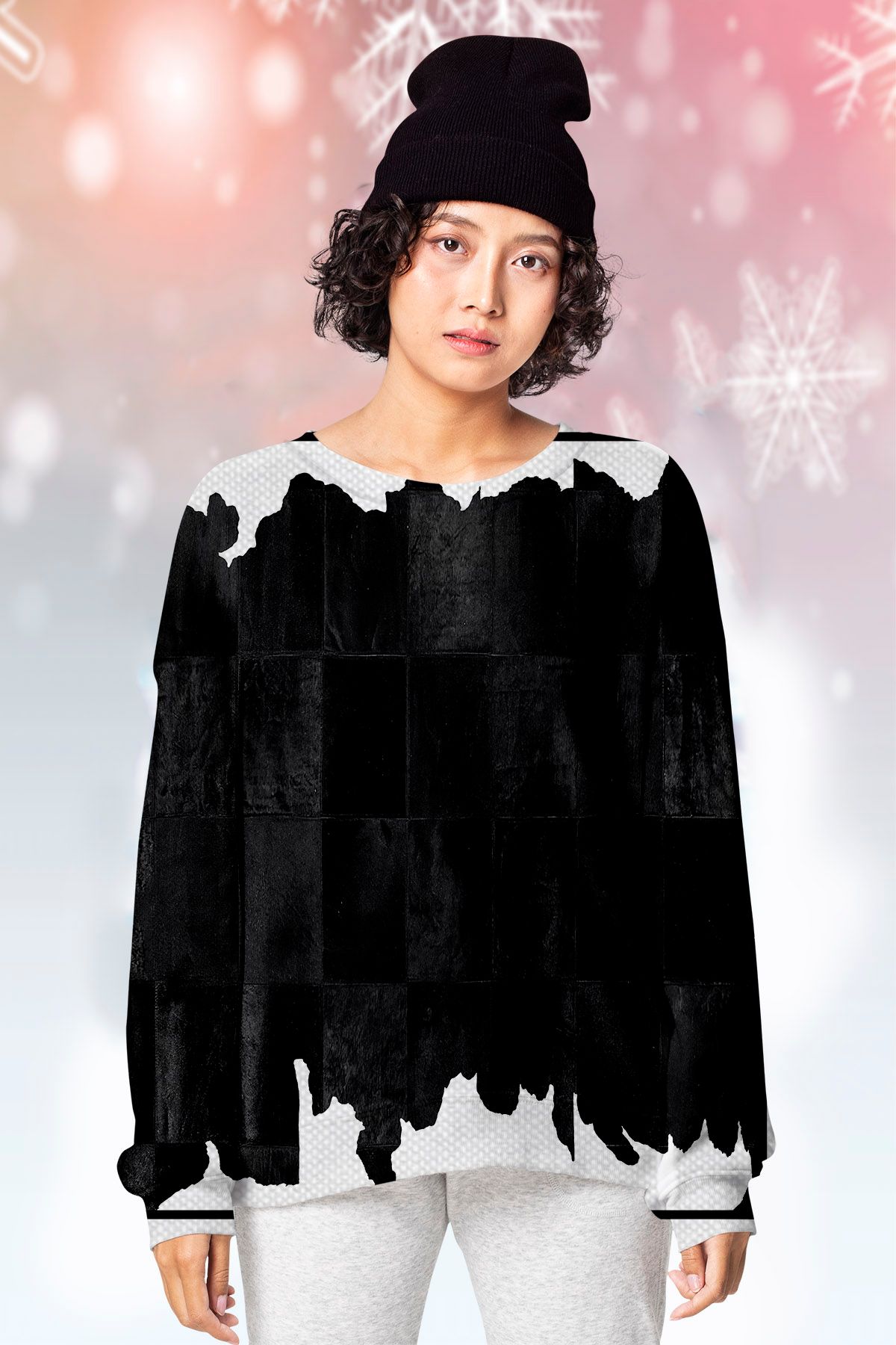 Black And White Luxurious  Ugly Christmas Sweater- Best Christmas Gifts 2023