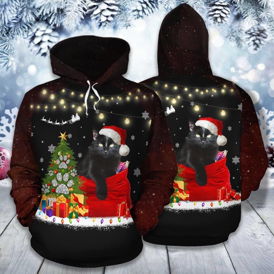 Black Cat Christmas Night 3D Hoodie